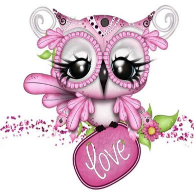 Special Order - Pink Owl 02 - Full Drill Diamond Painting - Specially ordered for you. Delivery is approximately 4 - 6 weeks.