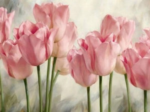 Pink Tulips- Full Drill Diamond Painting - Specially ordered for you. Delivery is approximately 4 - 6 weeks.