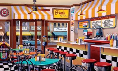 Pops Cafe - Full Drill Diamond Painting - Specially ordered for you. Delivery is approximately 4 - 6 weeks.
