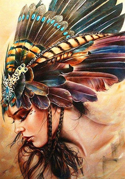 Special Order - Pretty Feather Girl - Full Drill diamond painting - Specially ordered for you. Delivery is approximately 4 - 6 weeks.