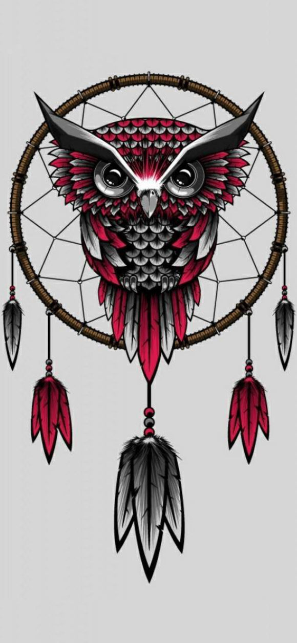 Red Black Owl Dreamcatcher- Full Drill Diamond Painting - Specially ordered for you. Delivery is approximately 4 - 6 weeks.