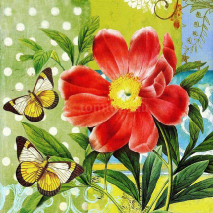 Special Order - Red Flower and Butterflies - Full Drill Diamond Painting - Specially ordered for you. Delivery is approximately 4 - 6 weeks.