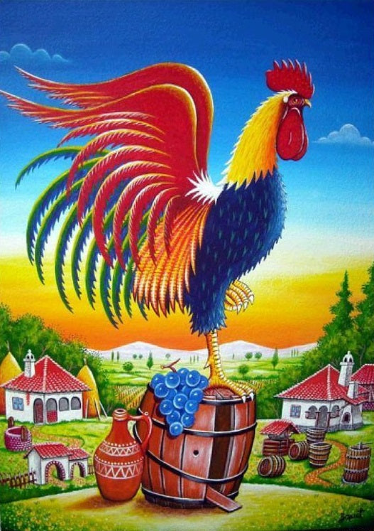 Rooster- Full Drill Diamond Painting - Specially ordered for you. Delivery is approximately 4 - 6 weeks.
