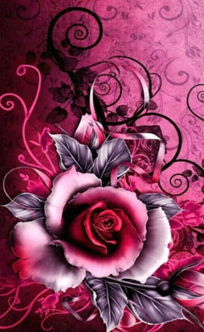 Special Order - Rose on Dark Pink - Full Drill Diamond Painting - Specially ordered for you. Delivery is approximately 4 - 6 weeks.