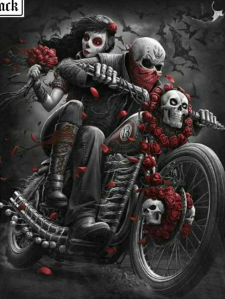 Special Order - Skull Motorbike - Full Drill diamond painting - Specially ordered for you. Delivery is approximately 4 - 6 weeks.