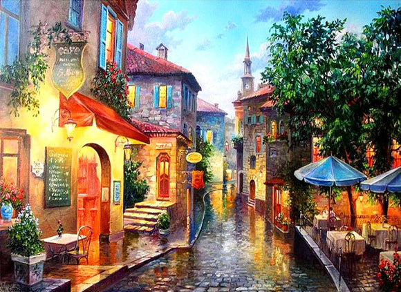 Special Order - Street Scene - Full Drill diamond painting - Specially ordered for you. Delivery is approximately 4 - 6 weeks.