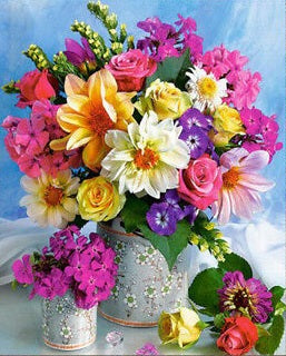 Vase of Pretty Flowers- Full Drill Diamond Painting - Specially ordered for you. Delivery is approximately 4 - 6 weeks.