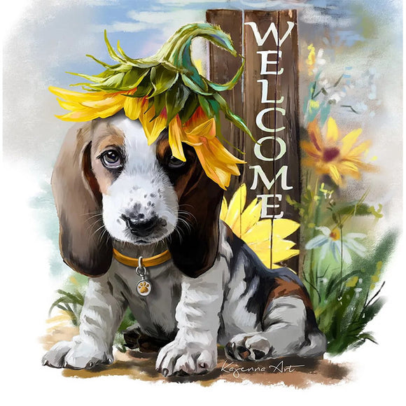 Special Order - Welcome Dog - Full Drill Diamond Painting - Specially ordered for you. Delivery is approximately 4 - 6 weeks.