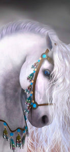 White Horse Blue Eyes- Full Drill Diamond Painting - Specially ordered for you. Delivery is approximately 4 - 6 weeks.