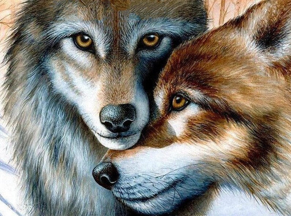 Wolf Nuzzle- Full Drill Diamond Painting - Specially ordered for you. Delivery is approximately 4 - 6 weeks.