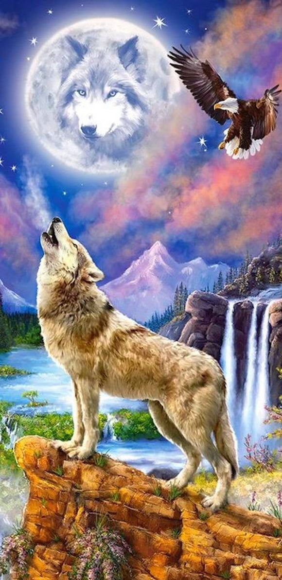 Wolfs Night- Full Drill Diamond Painting - Specially ordered for you. Delivery is approximately 4 - 6 weeks.