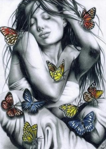 Special Order - Woman and Butterflies 02 - Specially ordered for you. Delivery is approximately 4 - 6 weeks.