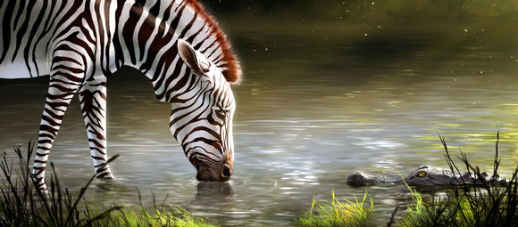 Zebra And Croc- Full Drill Diamond Painting - Specially ordered for you. Delivery is approximately 4 - 6 weeks.