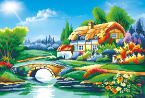 Bridge Cottage - Full Drill Diamond Painting - Specially ordered for you. Delivery is approximately 4 - 6 weeks.