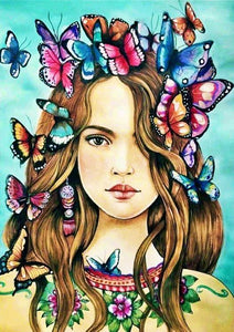 Butterfly Girl  - Full Drill Diamond Painting - Specially ordered for you. Delivery is approximately 4 - 6 weeks.