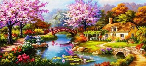 Special Order - Cherry Blossom Lake Large - Full Drill Diamond Painting - Specially ordered for you. Delivery is approximately 4 - 6 weeks.