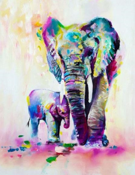 Elephant Watercolour- Full Drill Diamond Painting - Specially ordered for you. Delivery is approximately 4 - 6 weeks.