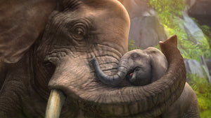 Elephants Cuddling- Full Drill Diamond Painting - Specially ordered for you. Delivery is approximately 4 - 6 weeks.