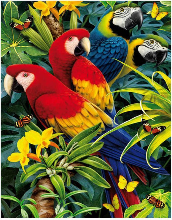 Colourful Parrots - Full Drill Diamond Painting - Specially ordered for you. Delivery is approximately 4 - 6 weeks.