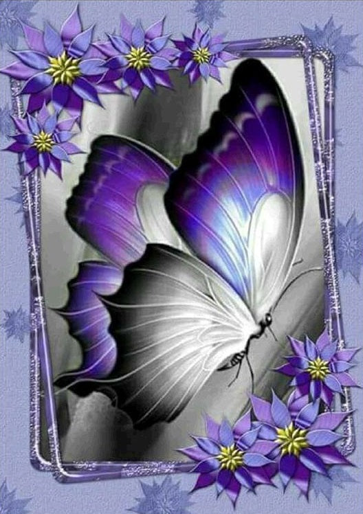 Pretty purple butterfly- Full Drill Diamond Painting - Specially ordered for you. Delivery is approximately 4 - 6 weeks.