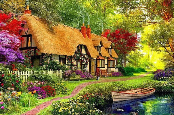 Special Order - Thatched Cottage - Full Drill Diamond Painting - Specially ordered for you. Delivery is approximately 4 - 6 weeks.
