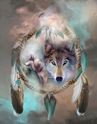 Special Order - Wolf  Dream Catcher - Full Drill diamond painting - Specially ordered for you. Delivery is approximately 4 - 6 weeks.
